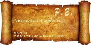 Paulovics Eugén névjegykártya